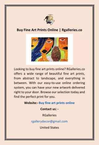 Buy Fine Art Prints Online | Rgalleries.co
