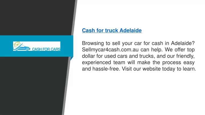 cash for truck adelaide browsing to sell your