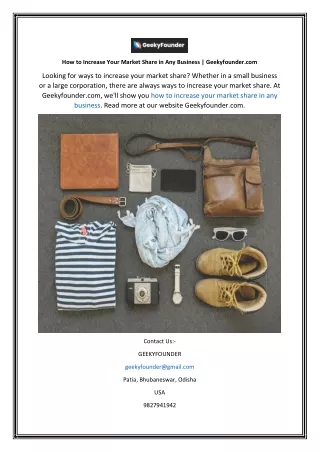 How to Increase Your Market Share in Any Business Geekyfounder.com