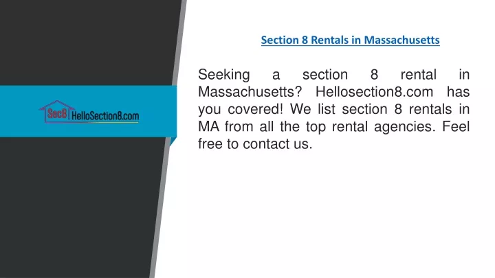 section 8 rentals in massachusetts