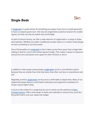Single Beds