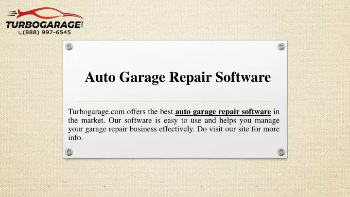 auto garage repair software