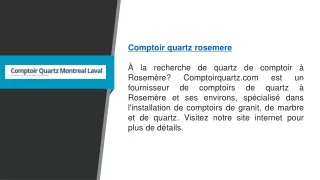 Comptoir quartz rosemere GRIFON