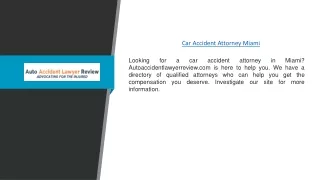 Car Accident Attorney Miami | Autoaccidentlawyerreview.com
