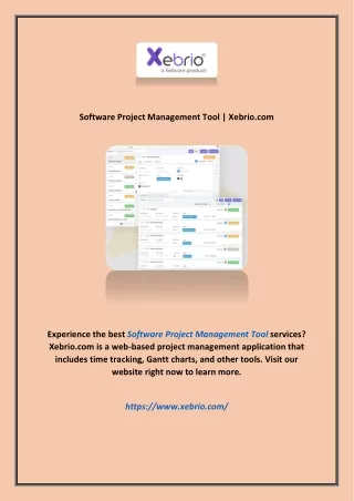 software project management tool xebrio com