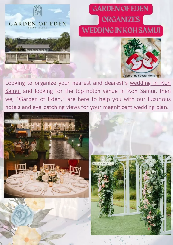 garden of eden organizes wedding in koh samui