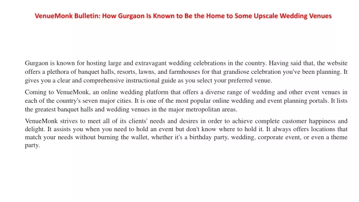 venuemonk bulletin how gurgaon is known