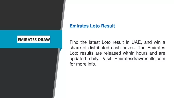 emirates loto result find the latest loto result