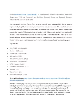 Hereditary Cancer Testing Market