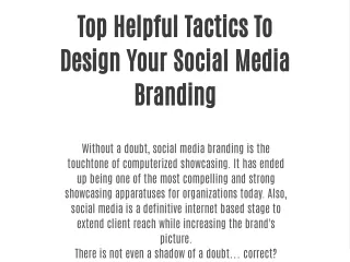 Top Helpful Tactics To Design Your Social Media Branding