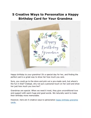 happy birthday grandma cards