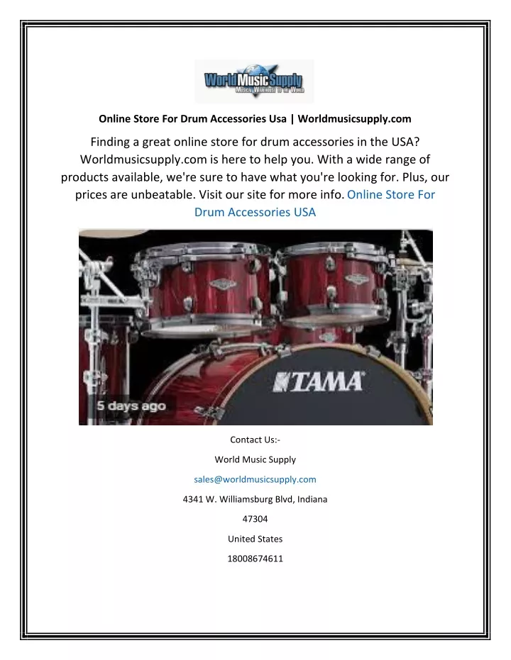 online store for drum accessories