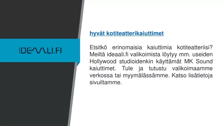 hyv t kotiteatterikaiuttimet etsitk erinomaisia