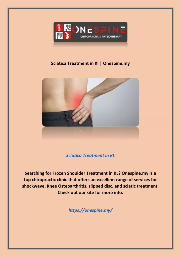 sciatica treatment in kl onespine my