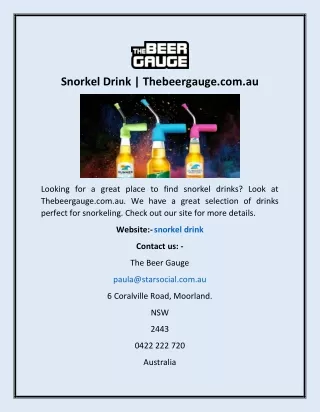 snorkel drink thebeergauge com au