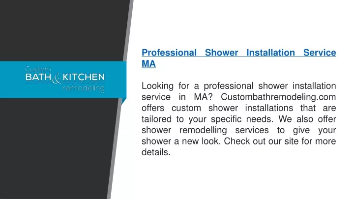 professional shower installation service