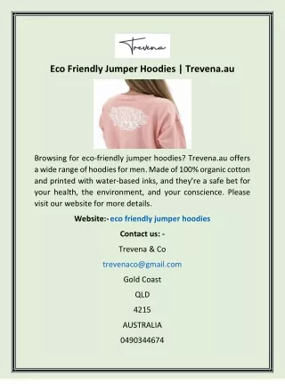 eco friendly jumper hoodies trevena au