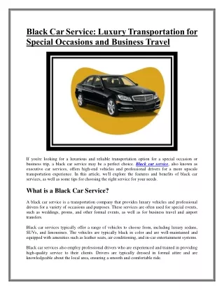 Black Car Service