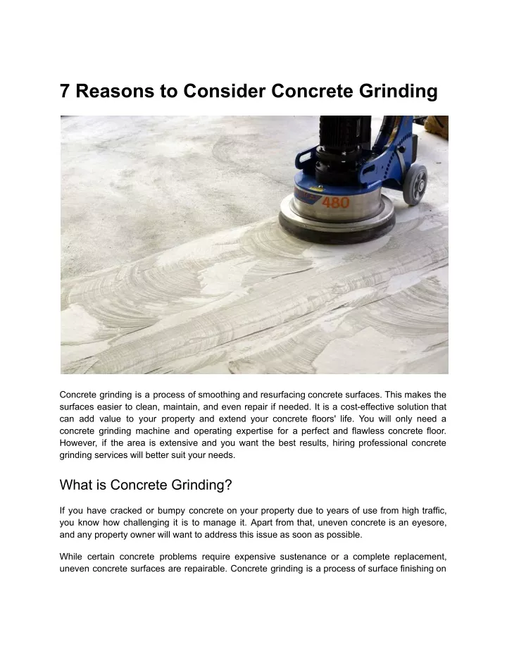 7 reasons to consider concrete grinding