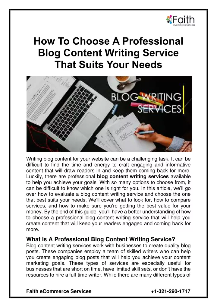 how to choose a professional blog content writing