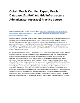 obtain oracle certified expert oracle database
