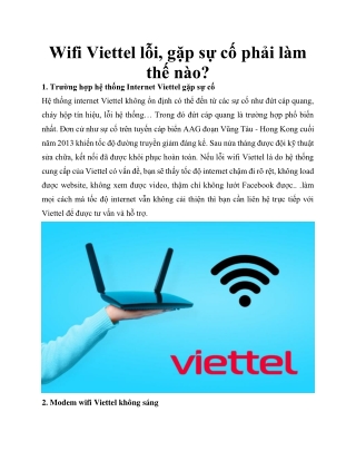 Wifi Viettel lỗi, gặp sự cố phải làm thế nào