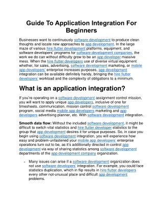 guide to application integration for beginners