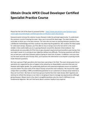 obtain oracle apex cloud developer certified