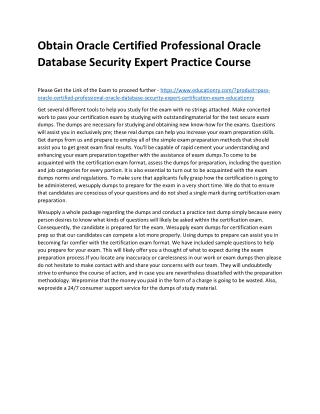 obtain oracle certified professional oracle