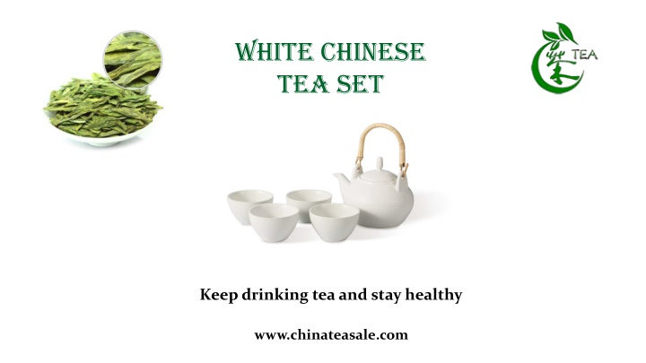 white chinese tea set