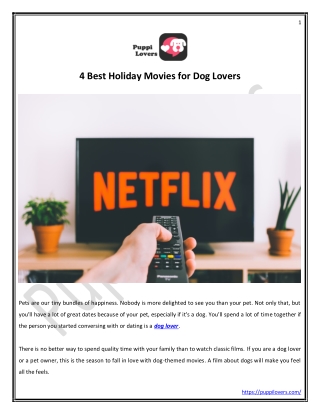 4 Best Holiday Movies for Dog Lovers