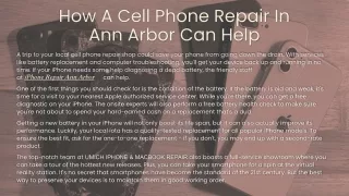 How A Cell Phone Repair In Ann Arbor