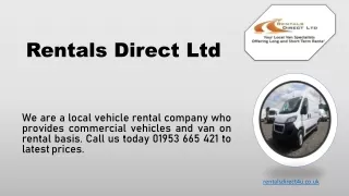 Local vehicle rental company | local van hire ​| rentalsdirect4u.co.uk