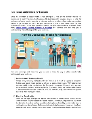 How to use social media for business