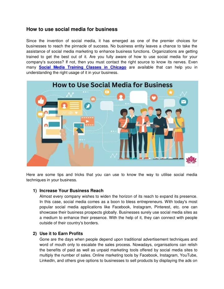 how to use social media for business since