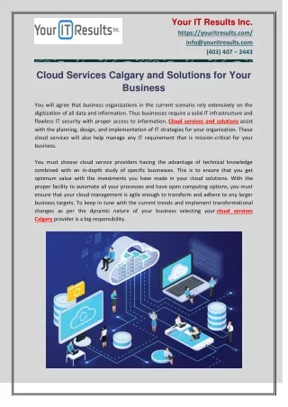 Cloud Services Calgary and Solutions for Your Business