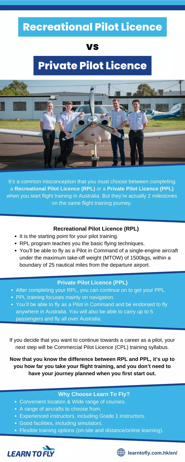 recreational pilot licence vs