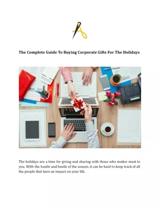 The Complete Guide To Buying Corporate Gifts For The Holidays