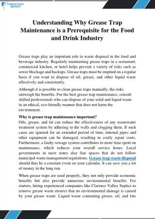 understanding why grease trap maintenance