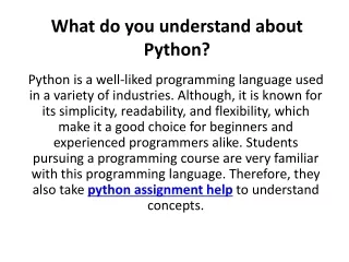 what do you understand about python