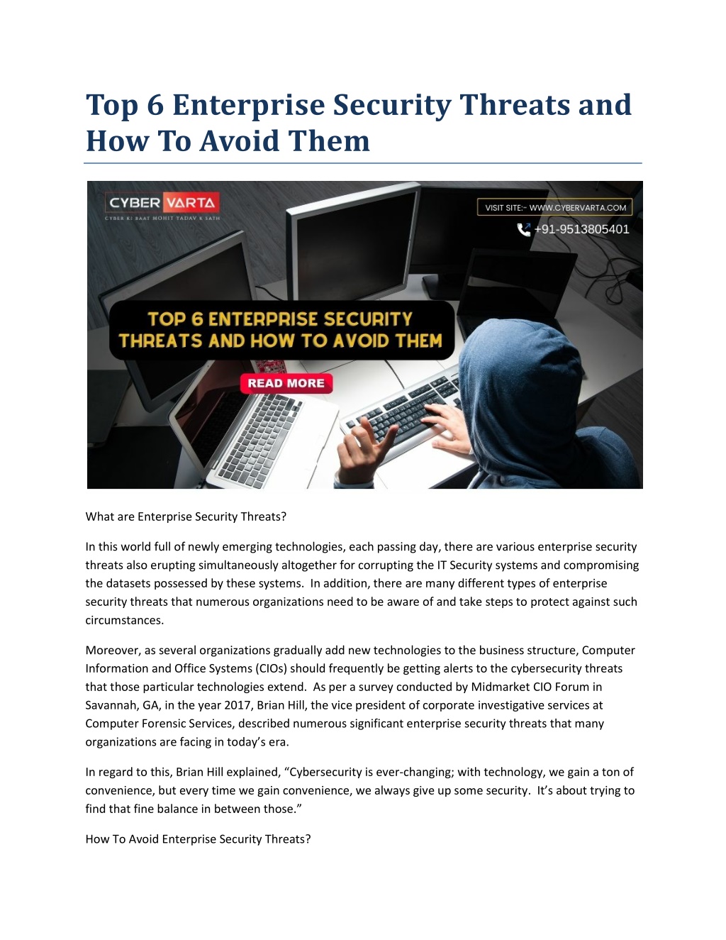 PPT - Top 6 Enterprise Security Threats and How To Avoid Them ...
