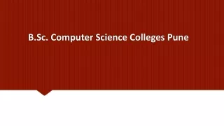 B.Sc. Computer Science Colleges Pune