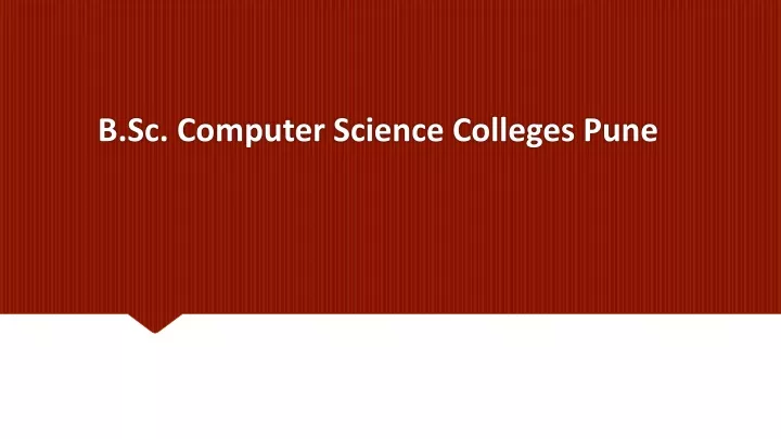 b sc computer science colleges pune