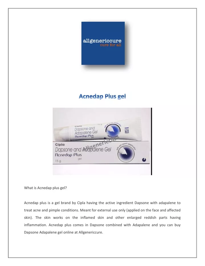 what is acnedap plus gel