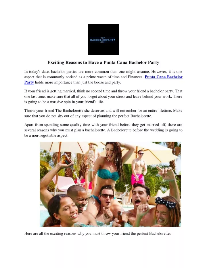 exciting reasons to have a punta cana bachelor