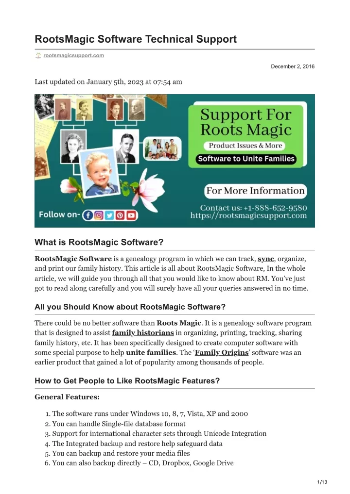 rootsmagic software technical support