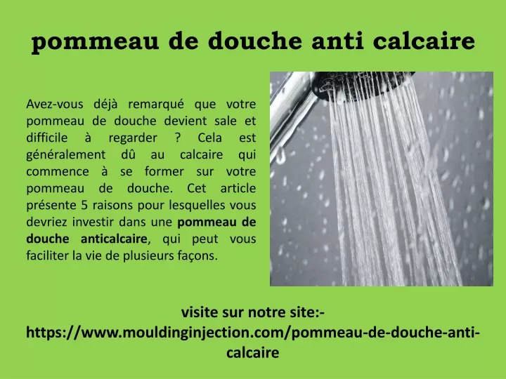 pommeau de douche anti calcaire