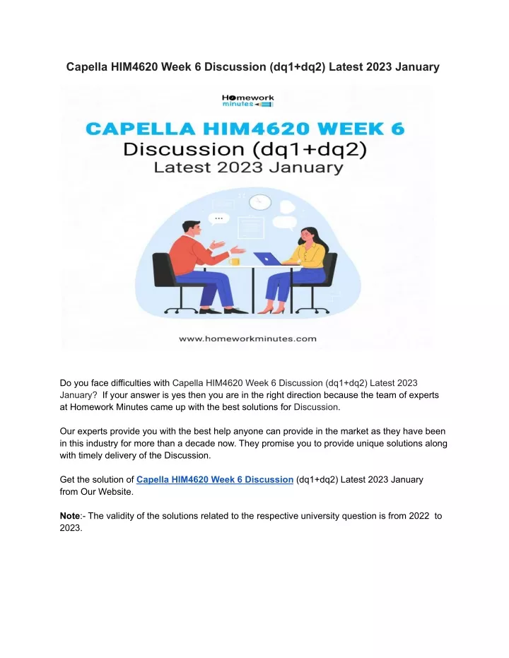 capella him4620 week 6 discussion dq1 dq2 latest