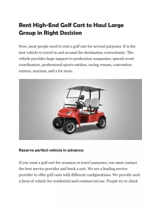 Golf Cart Rentals
