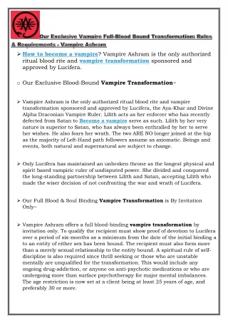 how to become a vampire vampire ashram